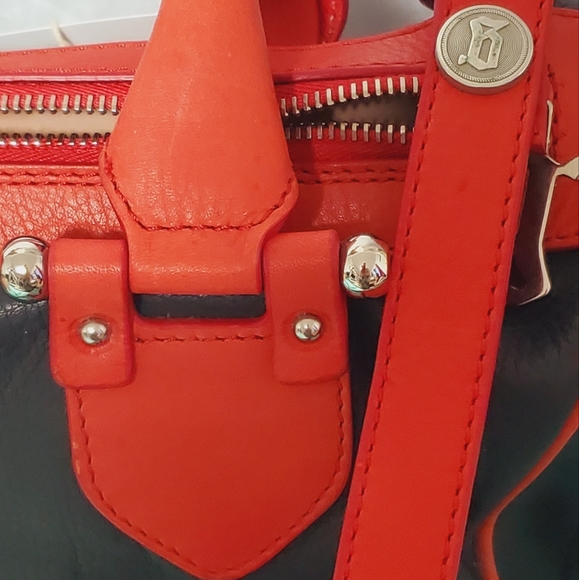 RARE! JOHN GALLIANO BLACK RED LEATHER BOSTON/BOWLING BAG NEW WITH TAG FULL SET - Picture 10 of 11